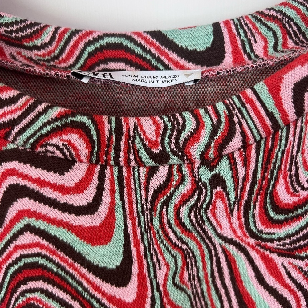 Zara Multicolor Swirl Women's Shift Dress - Picture 4 of 8